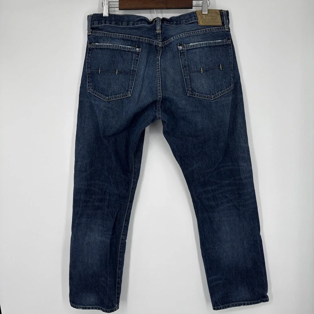 Polo Ralph Lauren Authentic Dungarees Denim Jeans Size 36/30 Workwear Dark Wash